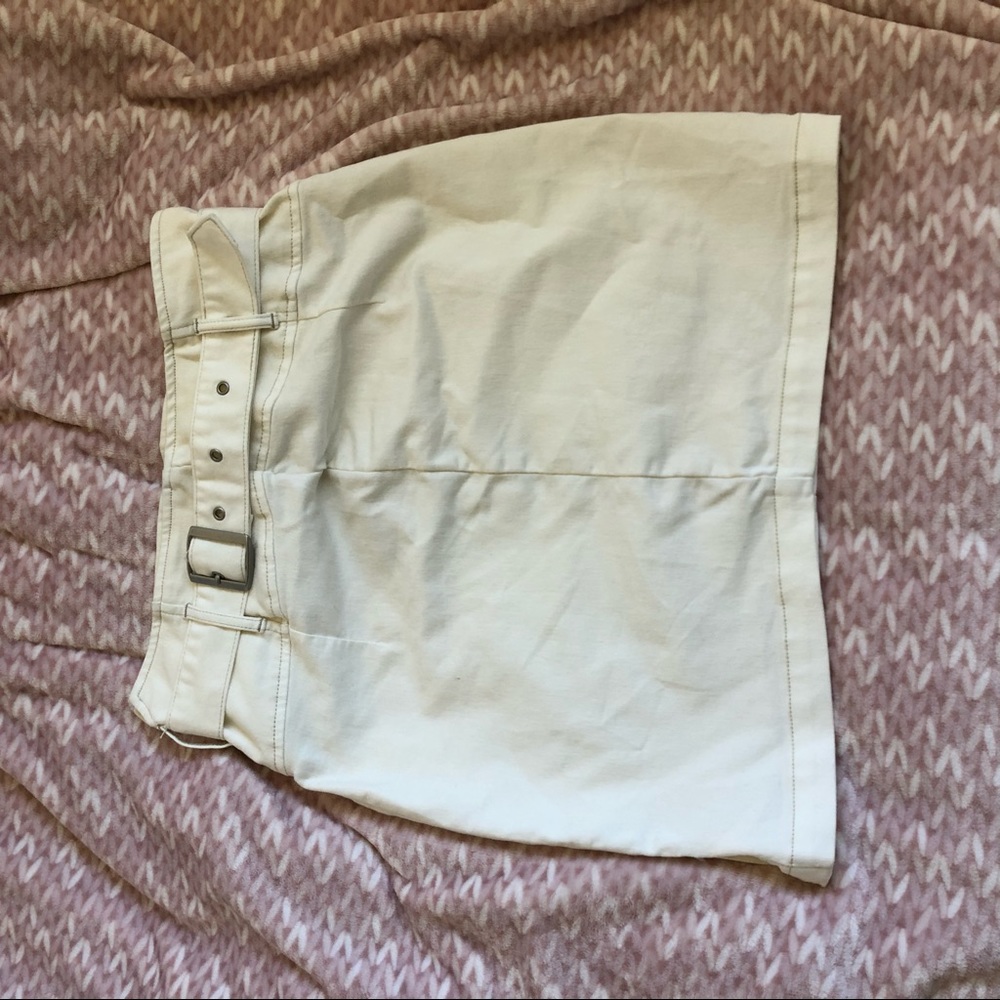 Free people white denim skirt